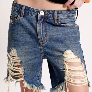 One Teaspoon STEVIES LONG LENGTH BOYFRIEND SHORT Size 26